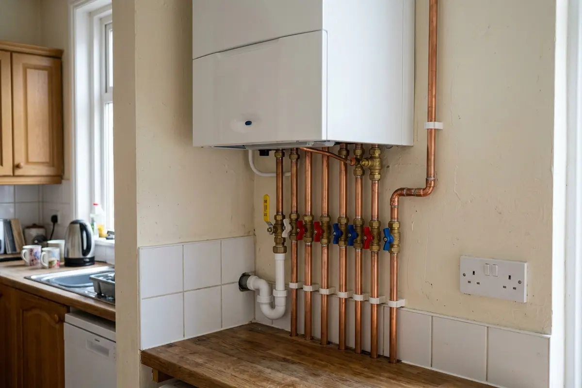 Illustration of a newly fitted boiler