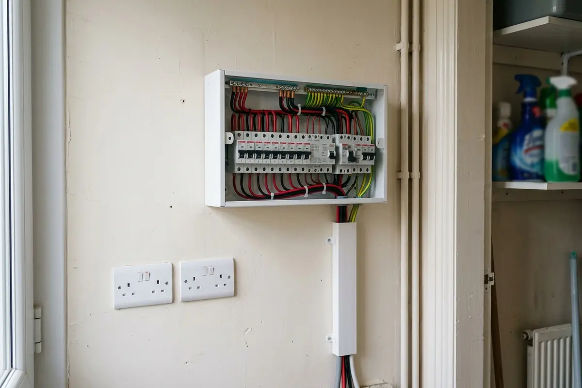 Illustration of a newly fitted consumer unit