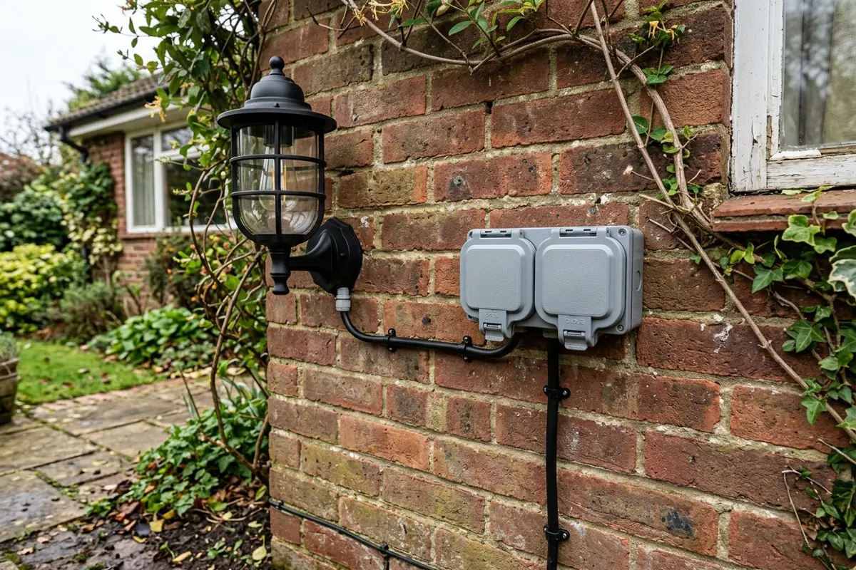 Illustration of new electrical fittings in a home