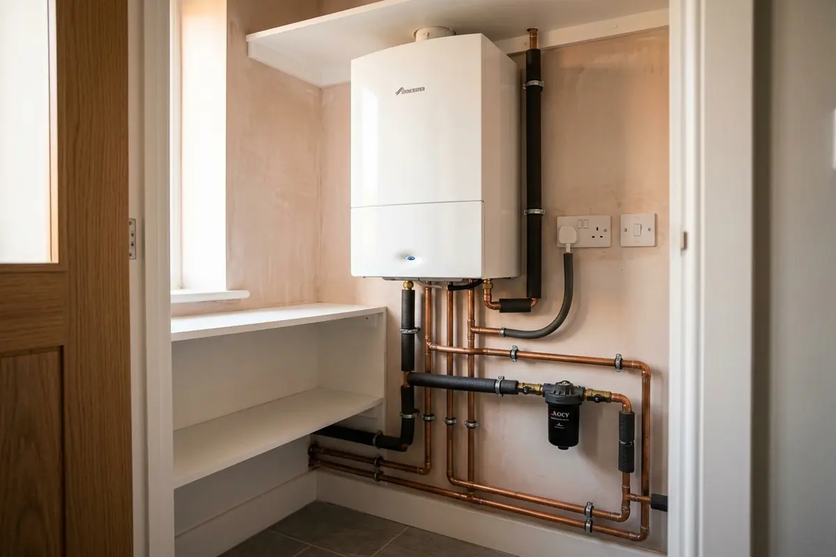 Illustration of a newly fitted boiler