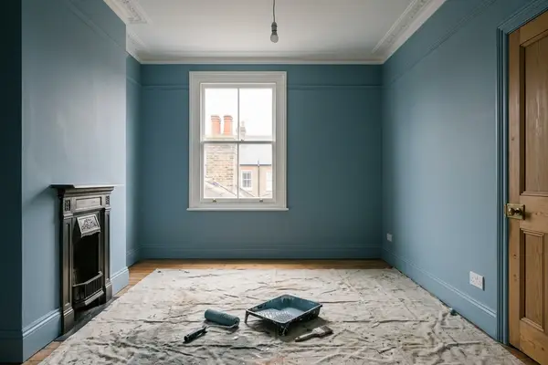 Illustration of a freshly painted room