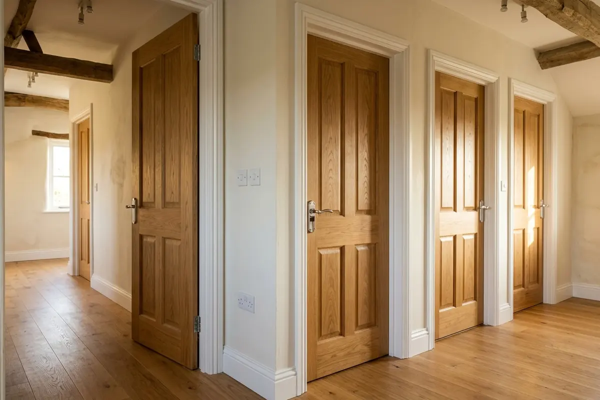 Illustration of new internal doors and skirting