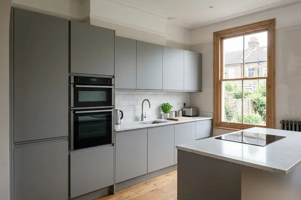 Illustration of a newly fitted kitchen