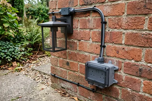 Illustration of new electrical fittings in a home