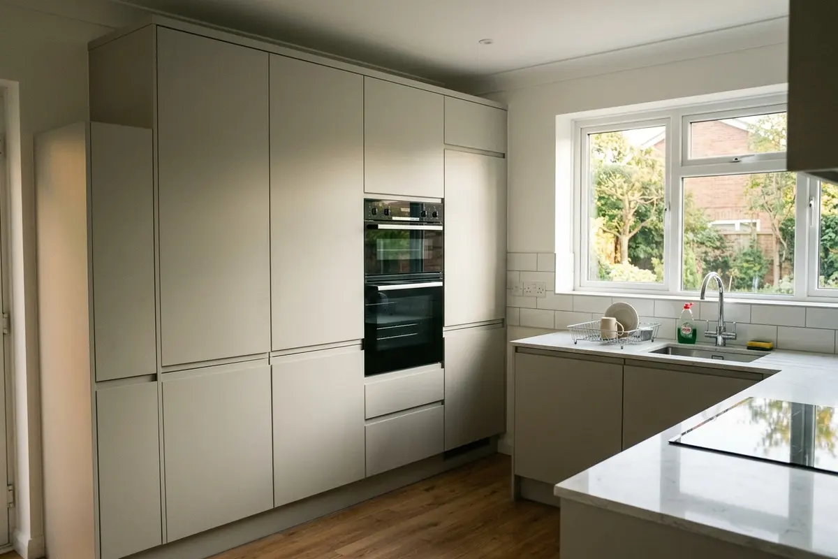 Illustration of a newly fitted kitchen