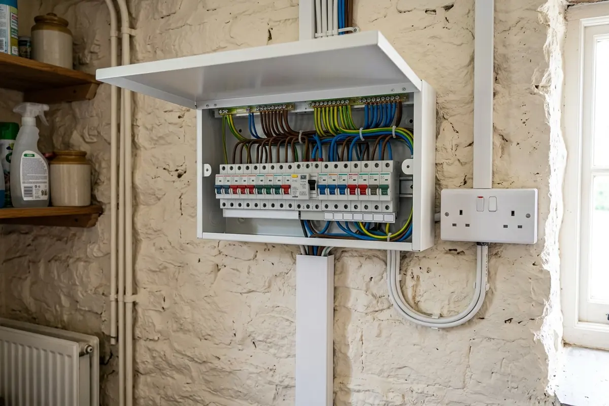 Illustration of a newly fitted consumer unit