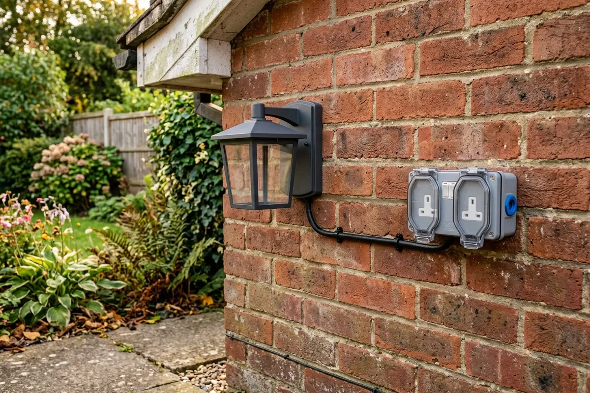 Illustration of new electrical fittings in a home