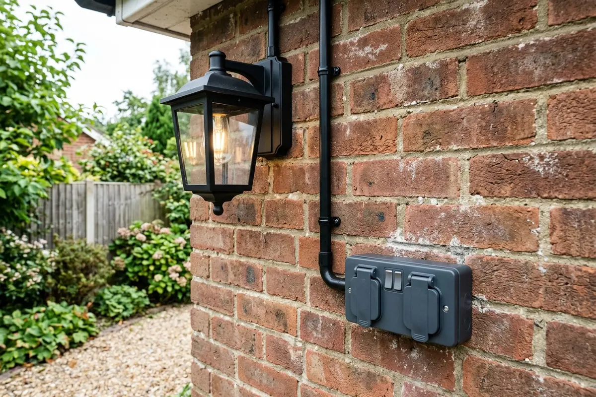 Illustration of new electrical fittings in a home