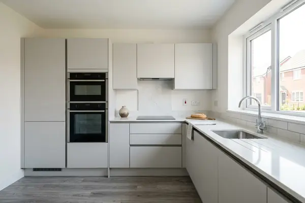 Illustration of a newly fitted kitchen