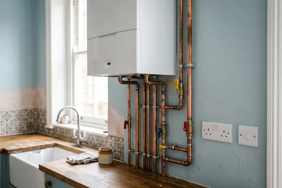 Illustration of a newly fitted boiler