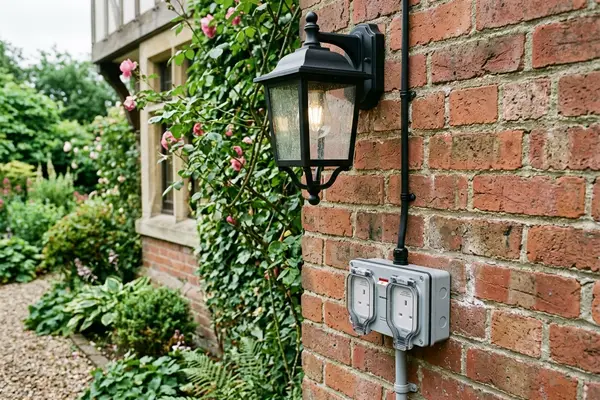 Illustration of new electrical fittings in a home