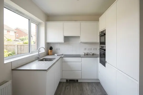 Illustration of a newly fitted kitchen
