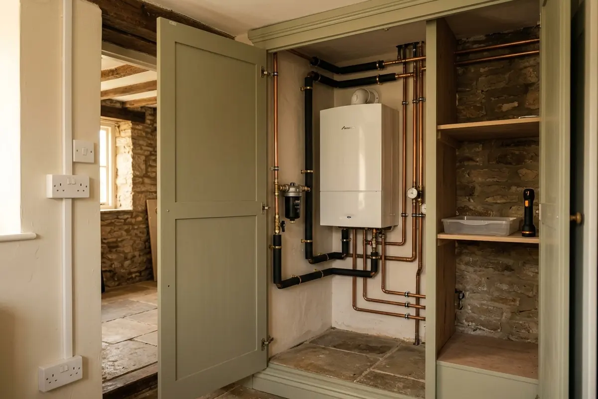Illustration of a newly fitted boiler