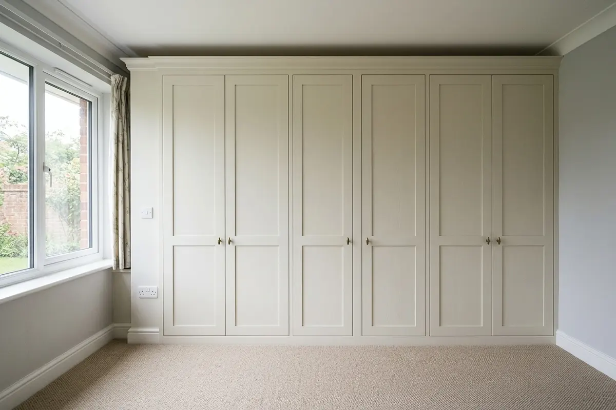 Illustration of fitted wardrobes and shelving