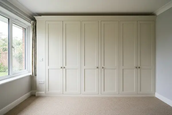 Illustration of fitted wardrobes and shelving