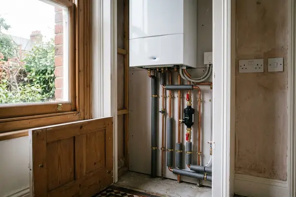 Illustration of a newly fitted boiler