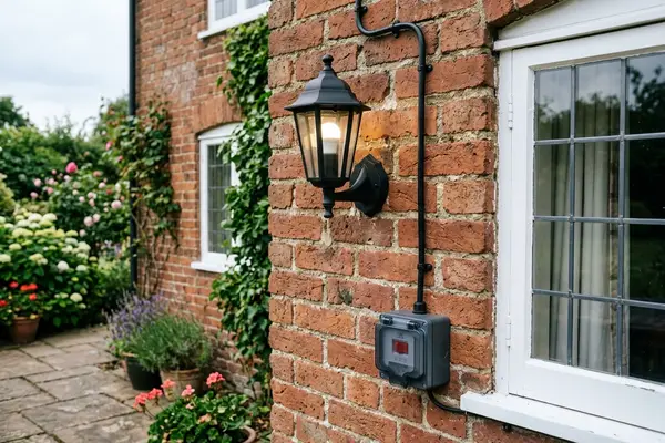 Illustration of new electrical fittings in a home