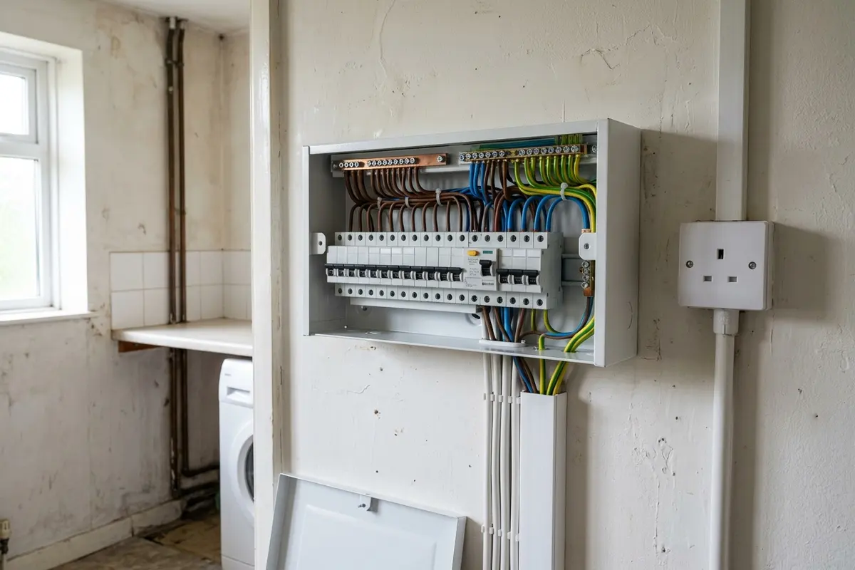 Illustration of a newly fitted consumer unit