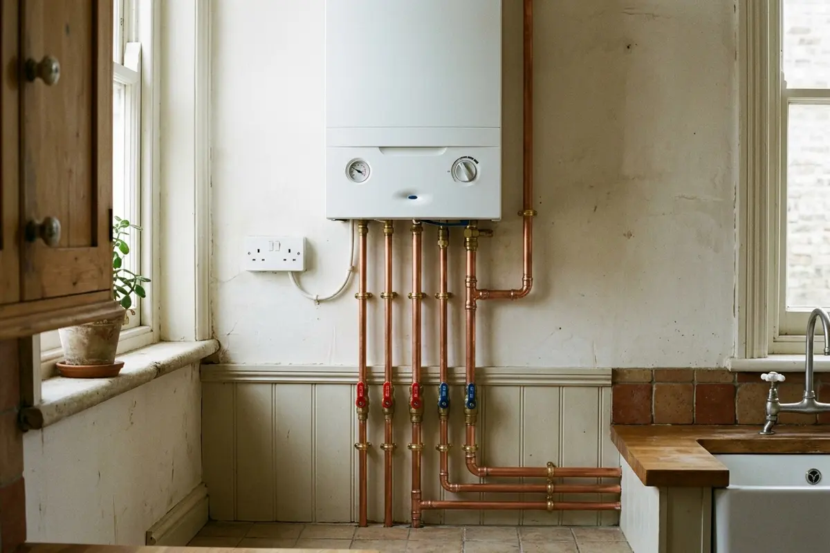 Illustration of a newly fitted boiler