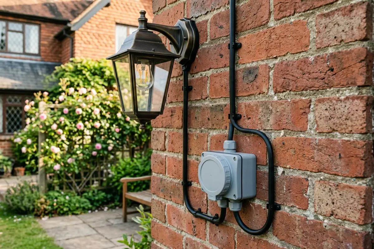 Illustration of new electrical fittings in a home