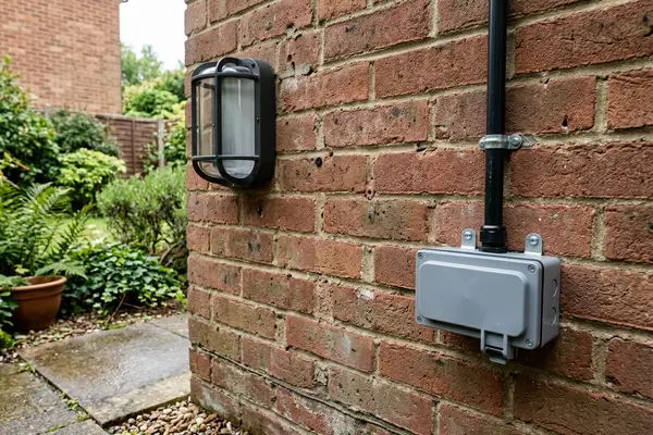Illustration of new electrical fittings in a home