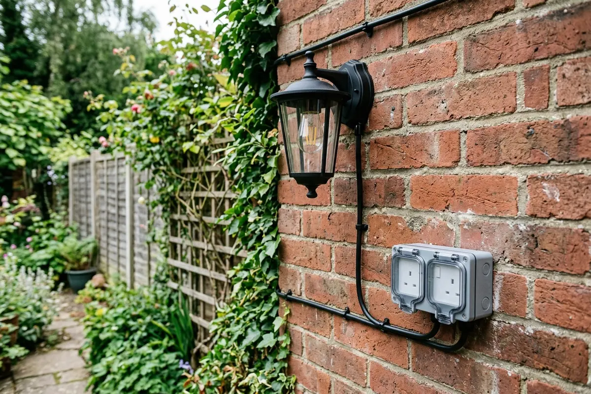 Illustration of new electrical fittings in a home