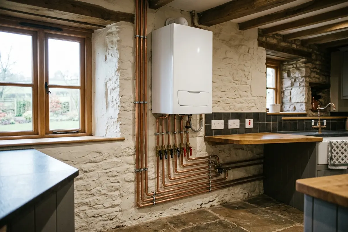 Illustration of a newly fitted boiler
