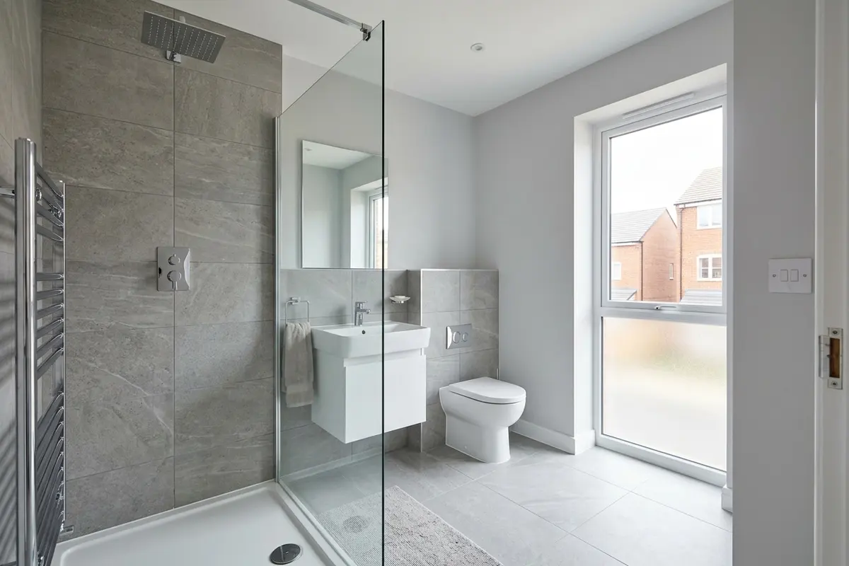 Illustration of a newly fitted bathroom