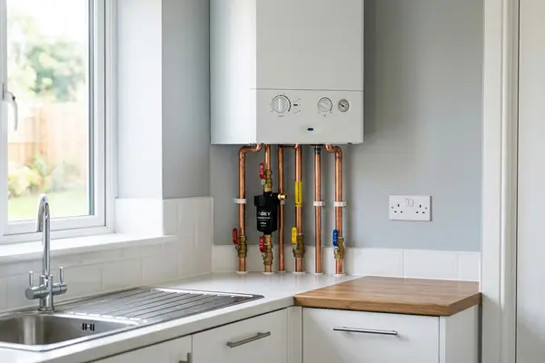 Illustration of a newly fitted boiler