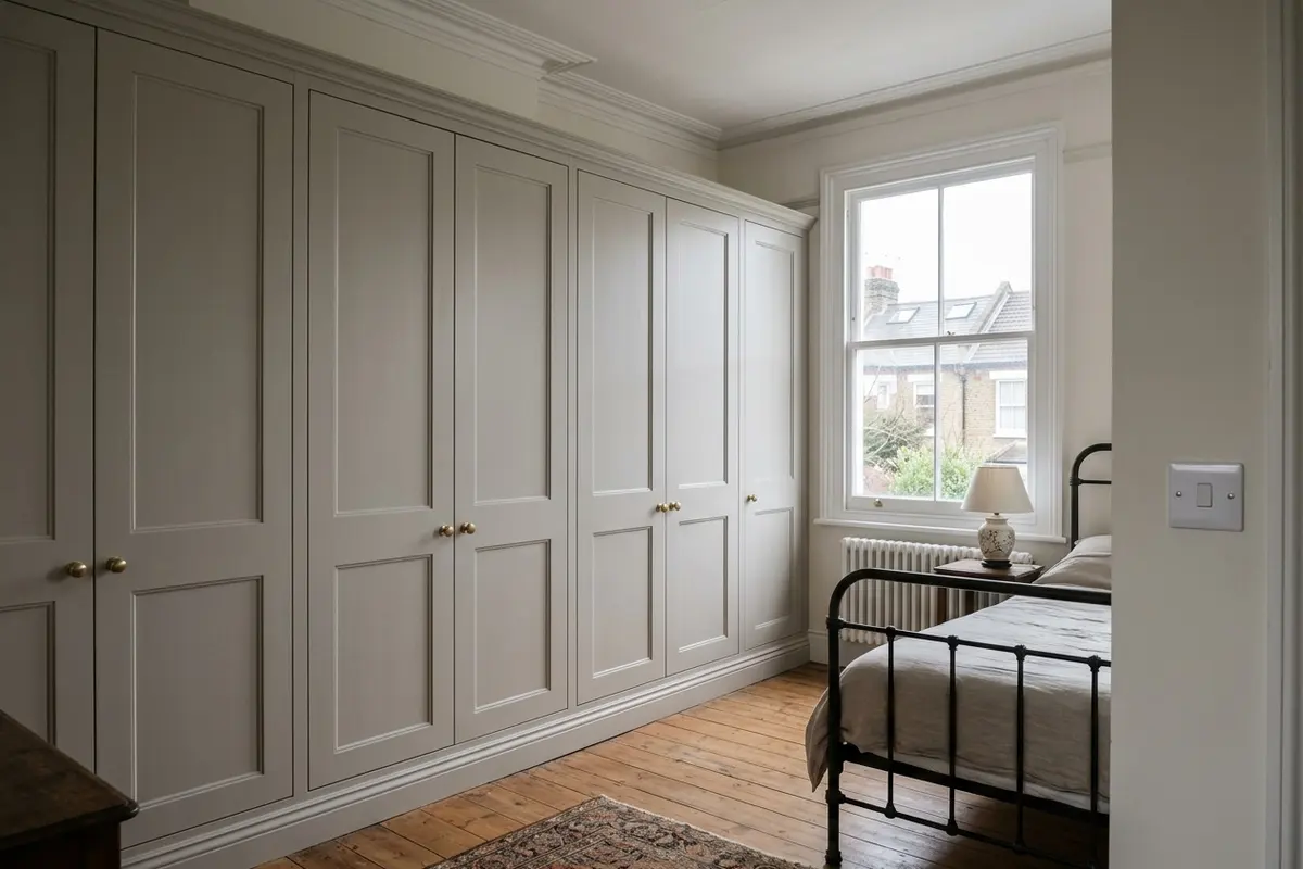 Illustration of fitted wardrobes and shelving